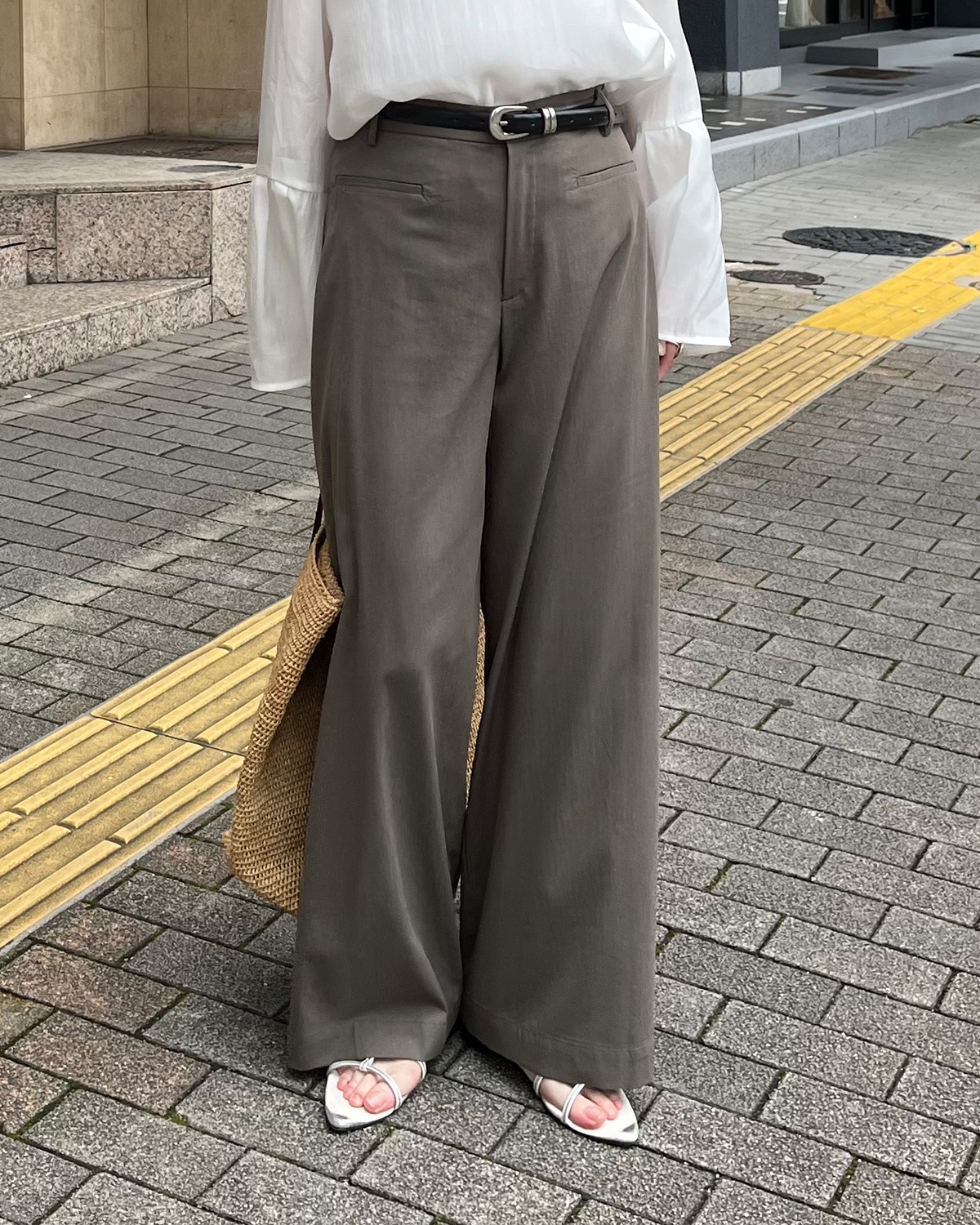 レーヨンリネンワイドパンツ コーディネイト1-2