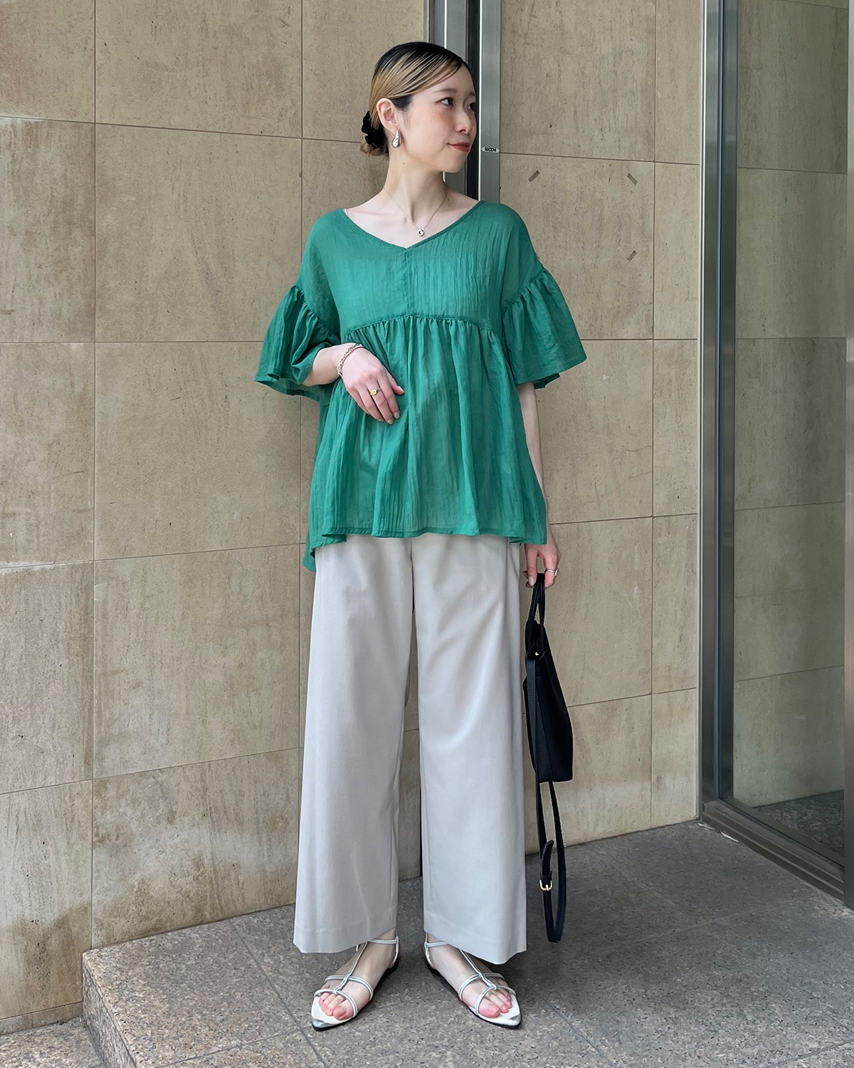 クロップドストレートパンツ コーディネイト1-1