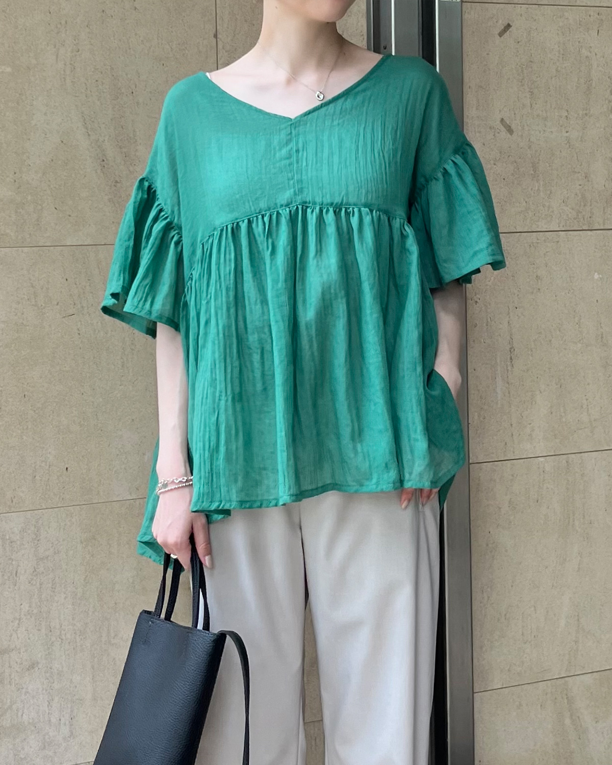 クロップドストレートパンツ コーディネイト1-3