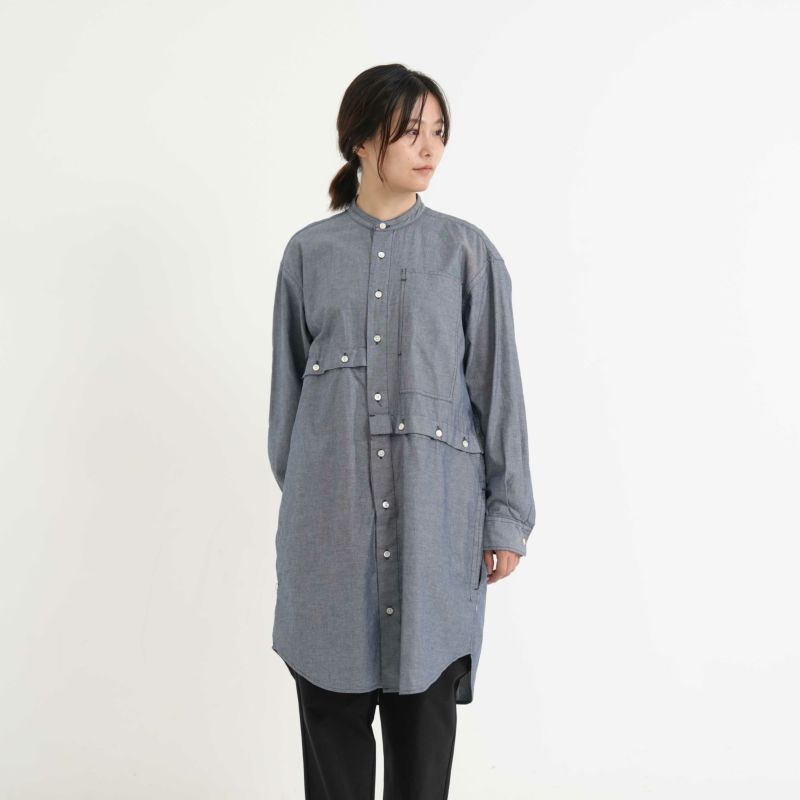 ENGINEERED GARMENTS / エンジニアードガーメンツ ] LB Shirt - denimデニムシャツ ロングシャツ バンドカラー |  FUKAYA FASHION STORES ONLINE