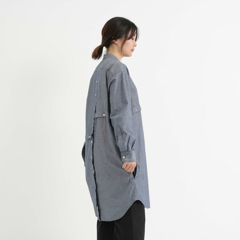 ENGINEERED GARMENTS / エンジニアードガーメンツ ] LB Shirt - denimデニムシャツ ロングシャツ バンドカラー |  FUKAYA FASHION STORES ONLINE