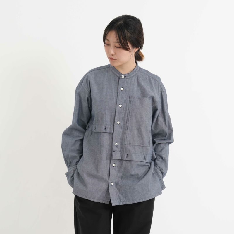 ENGINEERED GARMENTS / エンジニアードガーメンツ ] LB Shirt - denimデニムシャツ ロングシャツ バンドカラー |  FUKAYA FASHION STORES ONLINE