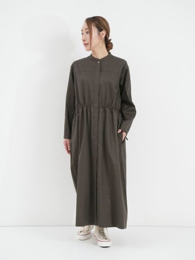[ assiette / アシェット ] シャツワンピース<br>ロングワンピース　バンドカラー