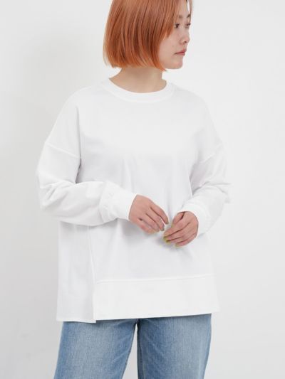 [ ATELIER SIX / アトリエシックス ] ヘムスリットプルオーバー<br>長袖カットソー　クルーネック　フレア