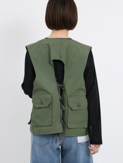 エンジニアードガーメンツ インディゴ Fowl Vest ワークベスト M