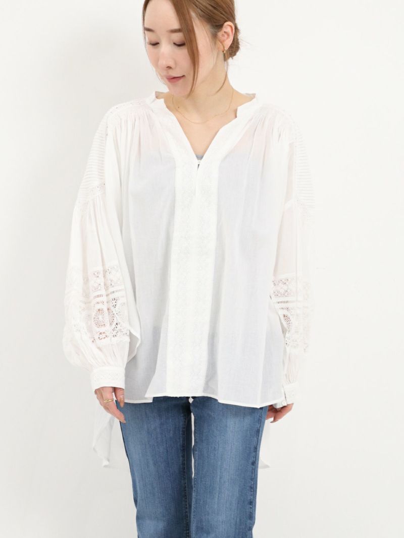 美品◆ne Quittez pasヌキテパ◆レースブラウス ne Quittez pas(ヌキテパ)のCOTTON LINEN LACE BLOUSE通販