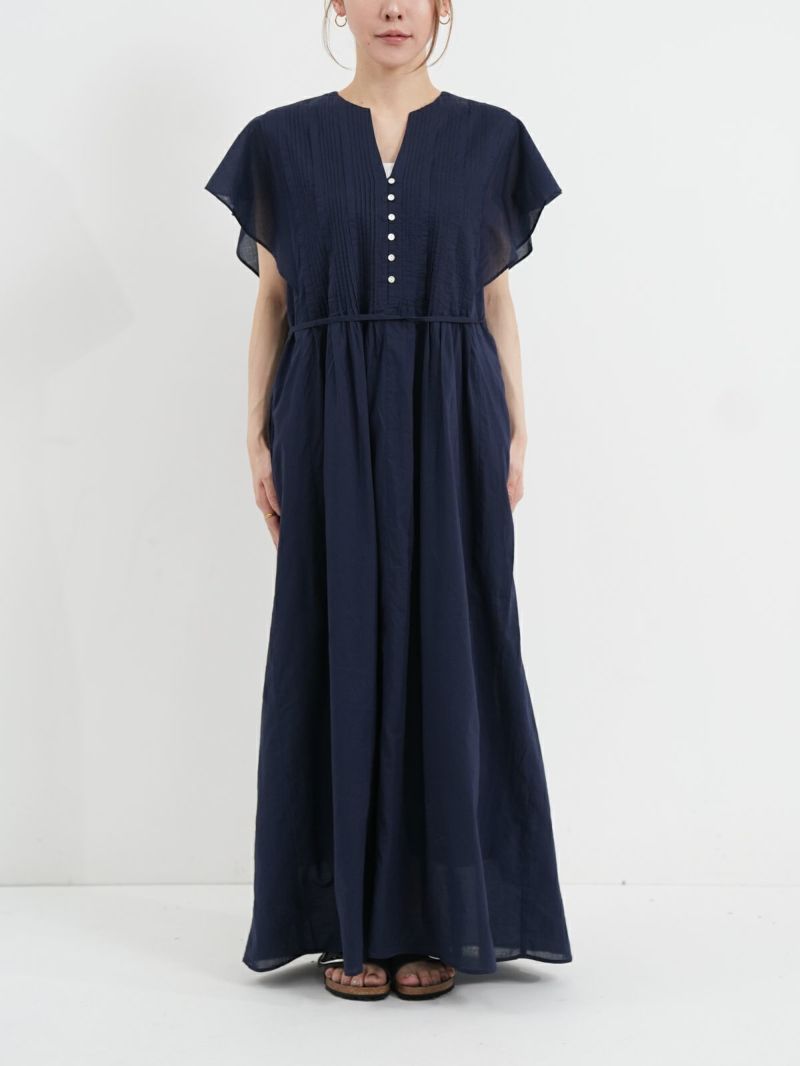 ne Quittez pas / ヌキテパ ] COTTON VOILE PIN TUCK ONEPIECE