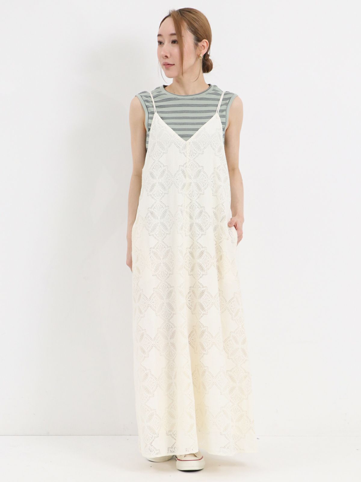 SALE キャトルメラージュロングワンピース