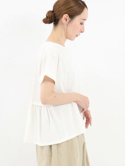 [ Smile and be happy / スマイルアンドビーハッピー ] バックギャザーTee