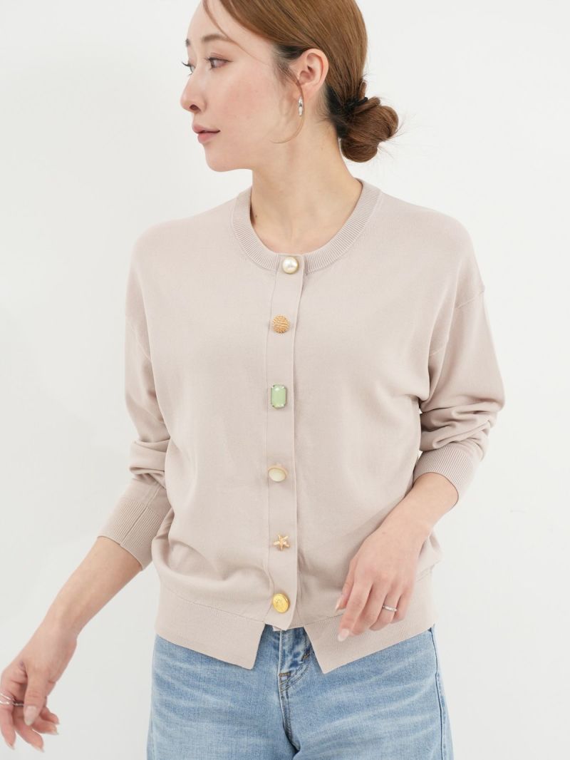 【新品・未使用】TORRAZZO DONNA ビジューカーディガン 優待価格[TORRAZZO DONNA]ワッフルスタイルビジューカーディガン