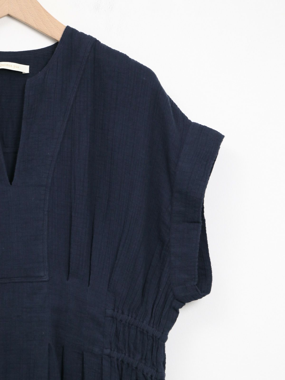 ne Quittez pas / ヌキテパ ] Cotton Double Gauze Tuck Dress