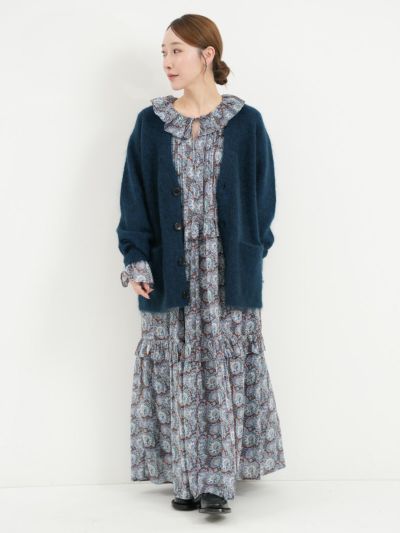 ne Quittez pas / ヌキテパ ] Cotton Double Gauze Tuck Dress