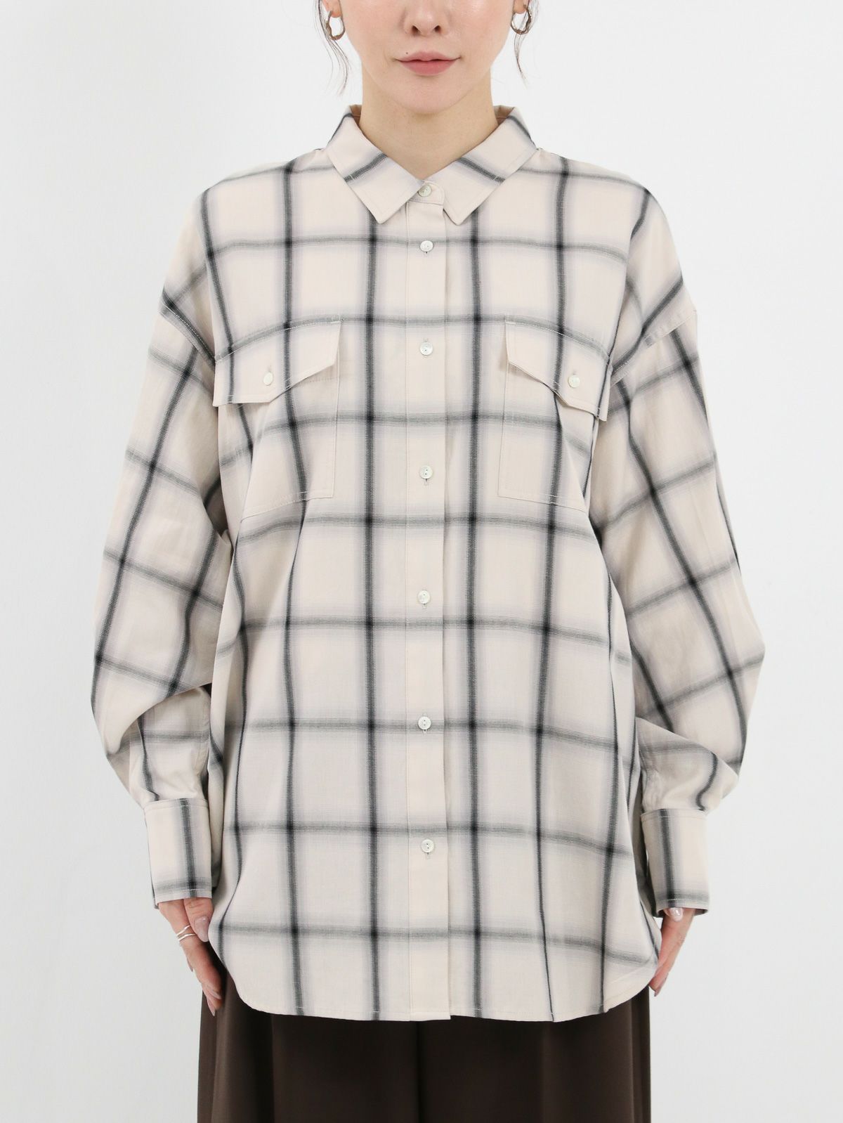 【ACUTA】オンブレーチェックオーバーシャツ¥16,500 ACUTA】オンブレーチェックオーバーシャツ¥16,500
