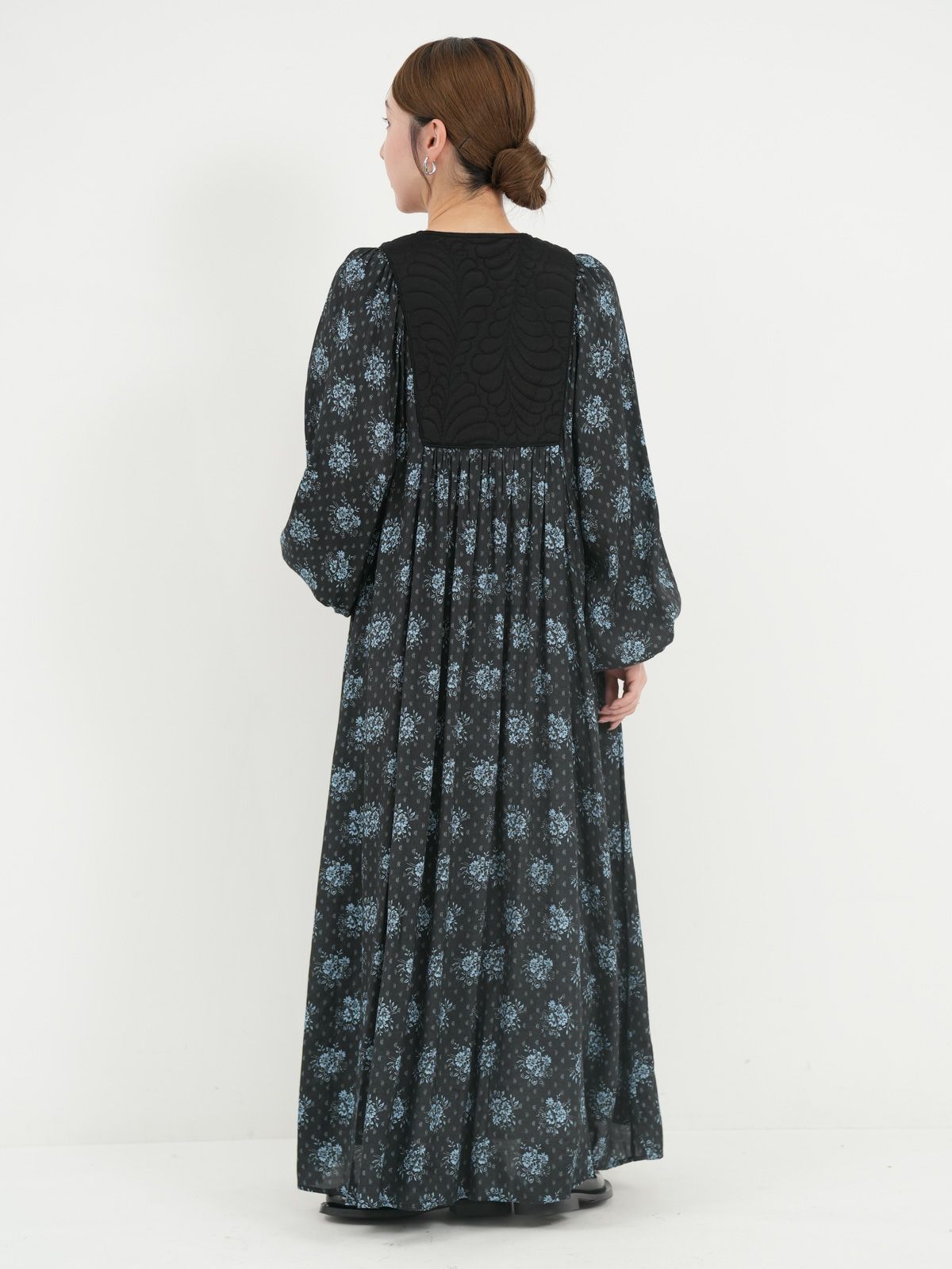 ne Quittez pas / ヌキテパ ] Shantoon Jacguard Poppy Print Yoke
