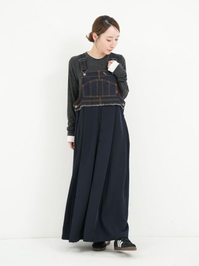 ne Quittez pas / ヌキテパ ] Cotton Double Gauze Tuck Dress